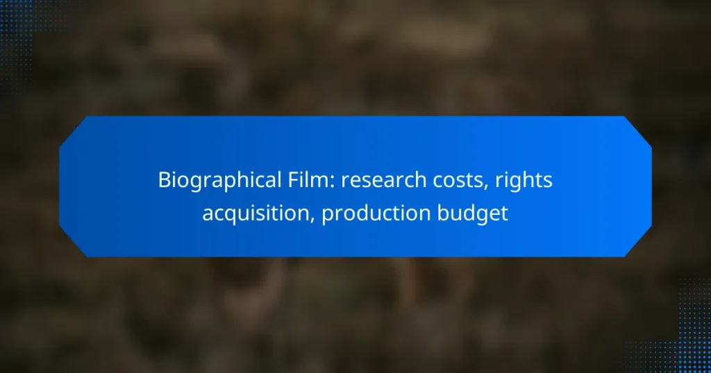 Biographical Film: research costs, rights acquisition, production budget