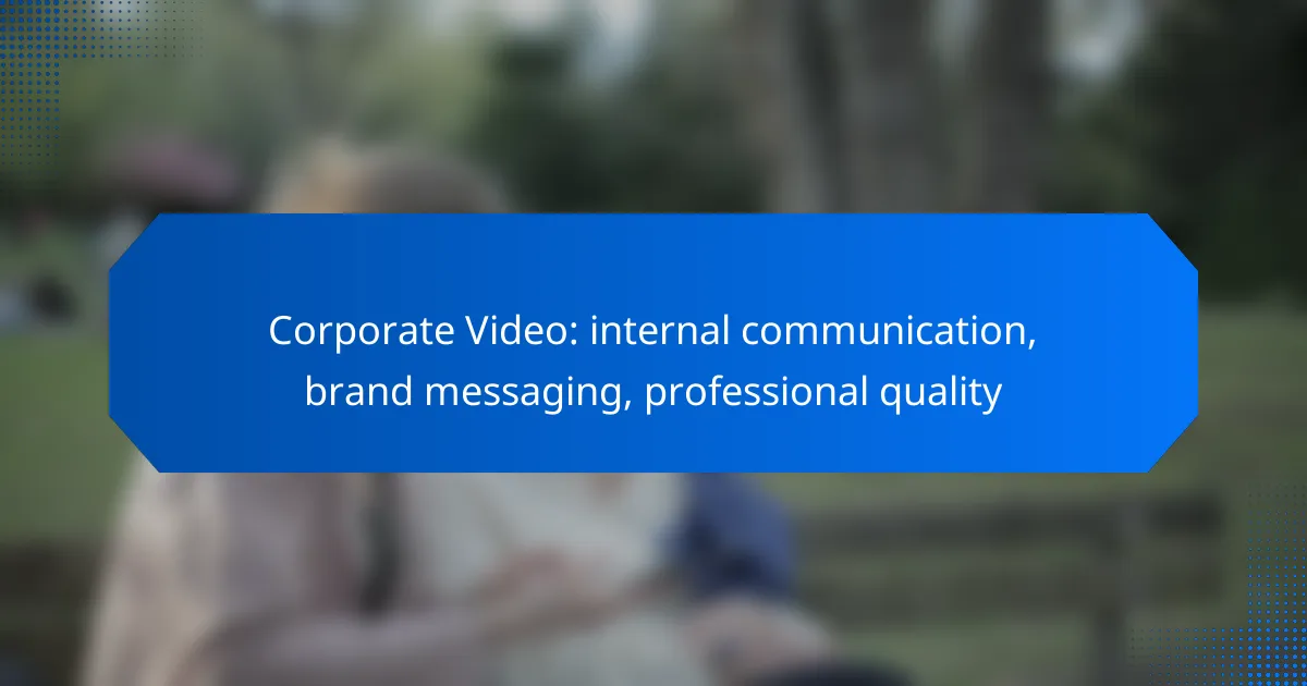 Corporate Video: internal communication, brand messaging, professional quality