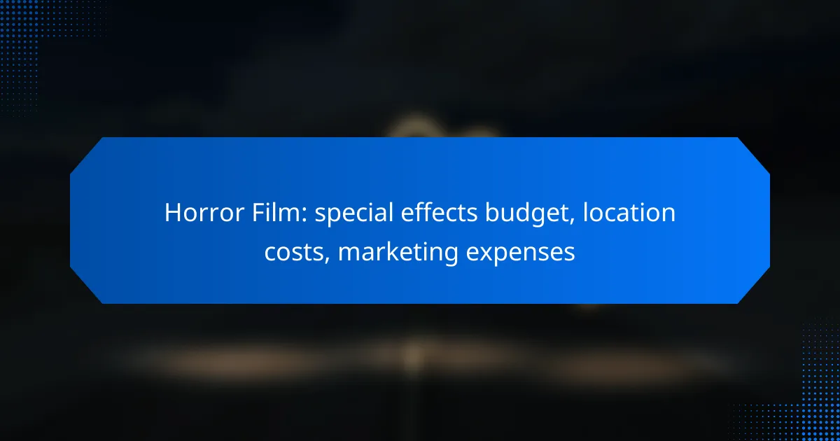 Horror Film: special effects budget, location costs, marketing expenses