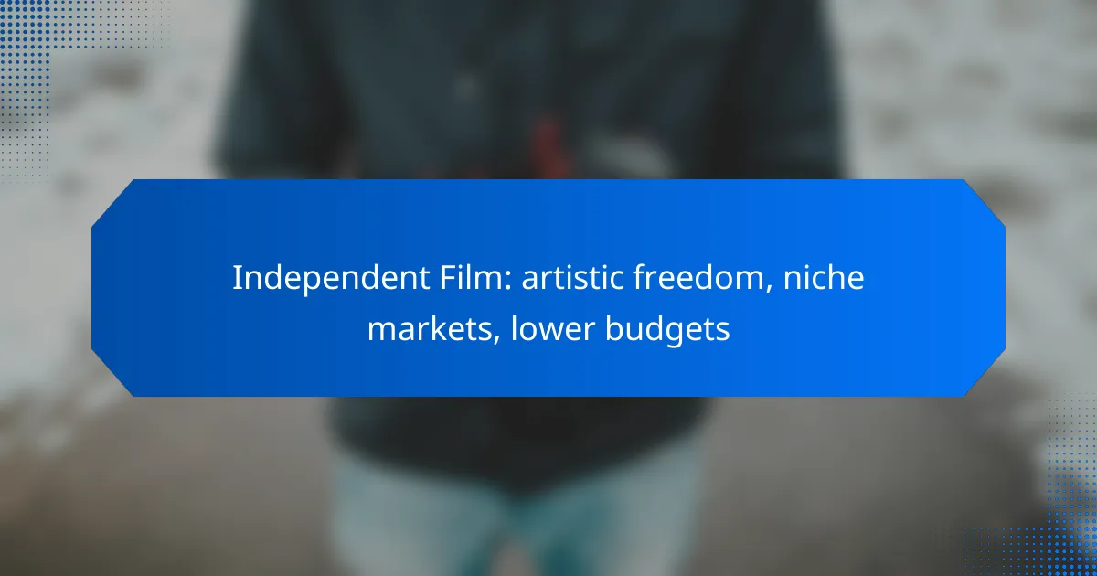 Independent Film: artistic freedom, niche markets, lower budgets