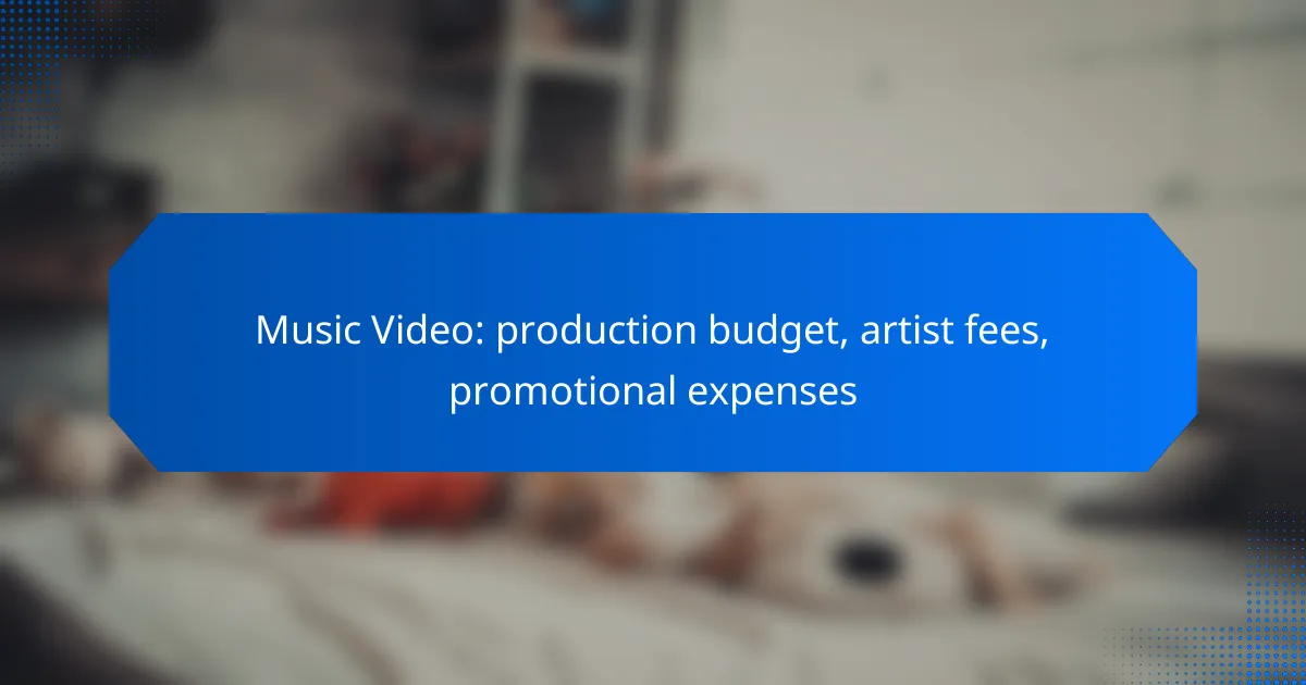 Music Video: production budget, artist fees, promotional expenses
