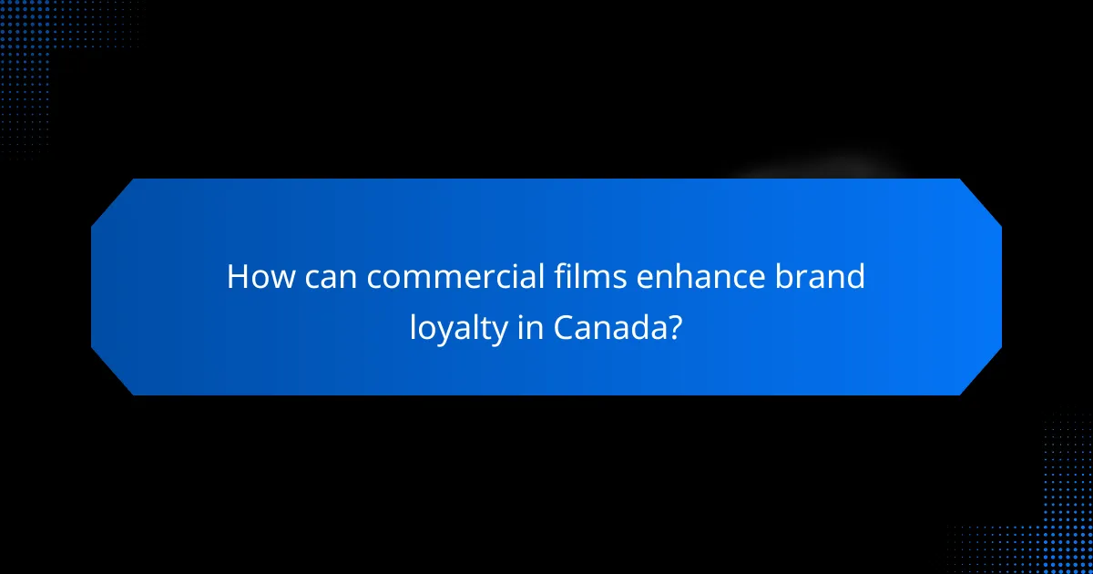 How can commercial films enhance brand loyalty in Canada?