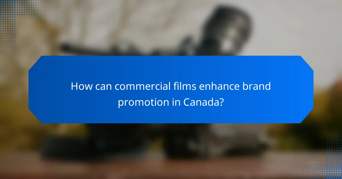 How can commercial films enhance brand promotion in Canada?