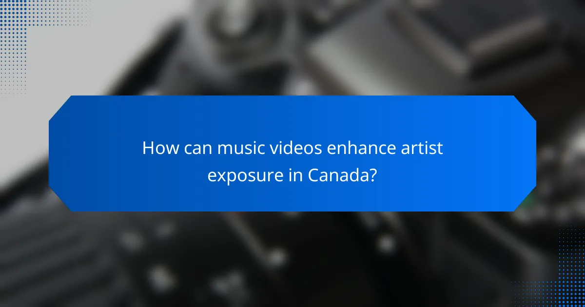 How can music videos enhance artist exposure in Canada?