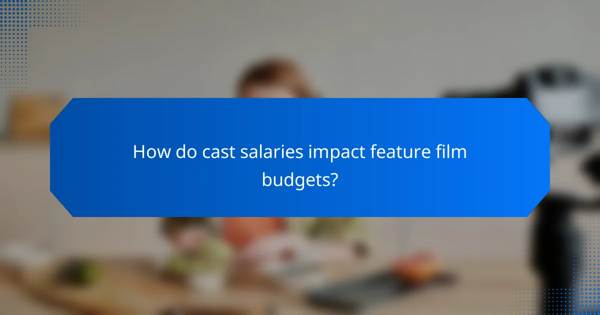 How do cast salaries impact feature film budgets?