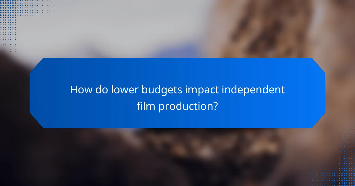 How do lower budgets impact independent film production?