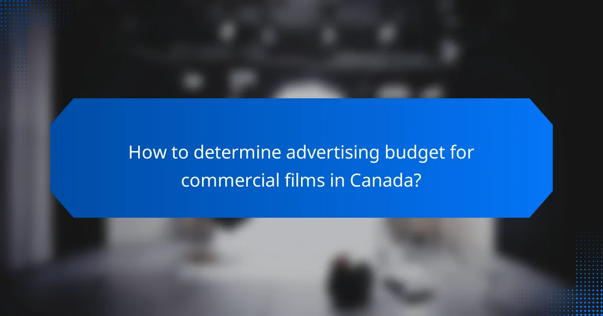 How to determine advertising budget for commercial films in Canada?