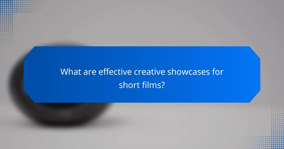 What are effective creative showcases for short films?
