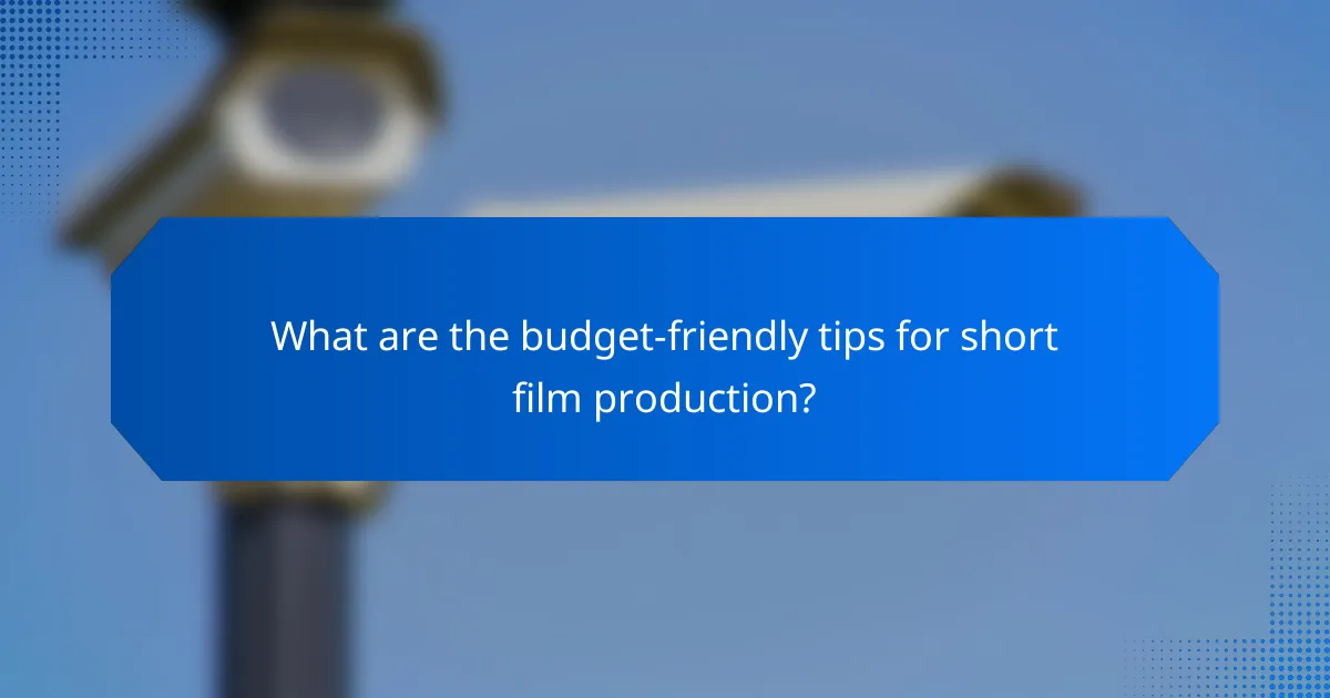 What are the budget-friendly tips for short film production?
