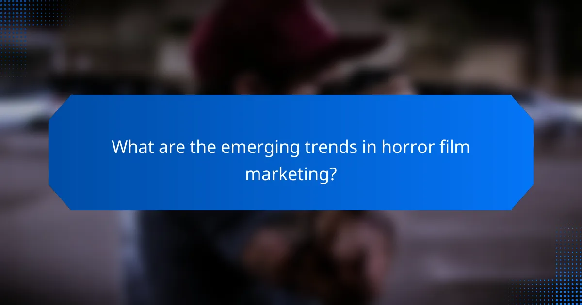 What are the emerging trends in horror film marketing?