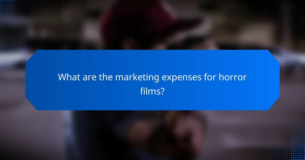 What are the marketing expenses for horror films?