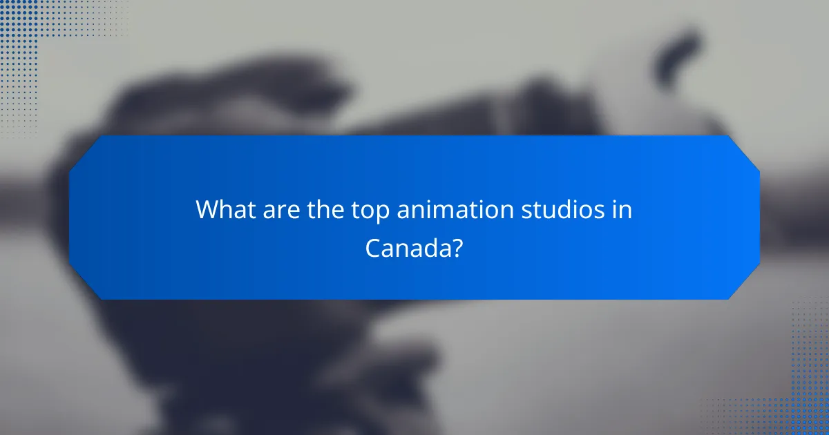 What are the top animation studios in Canada?
