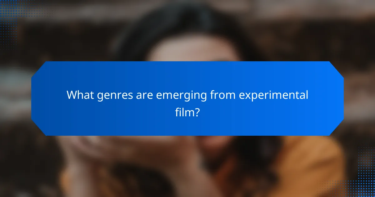 What genres are emerging from experimental film?
