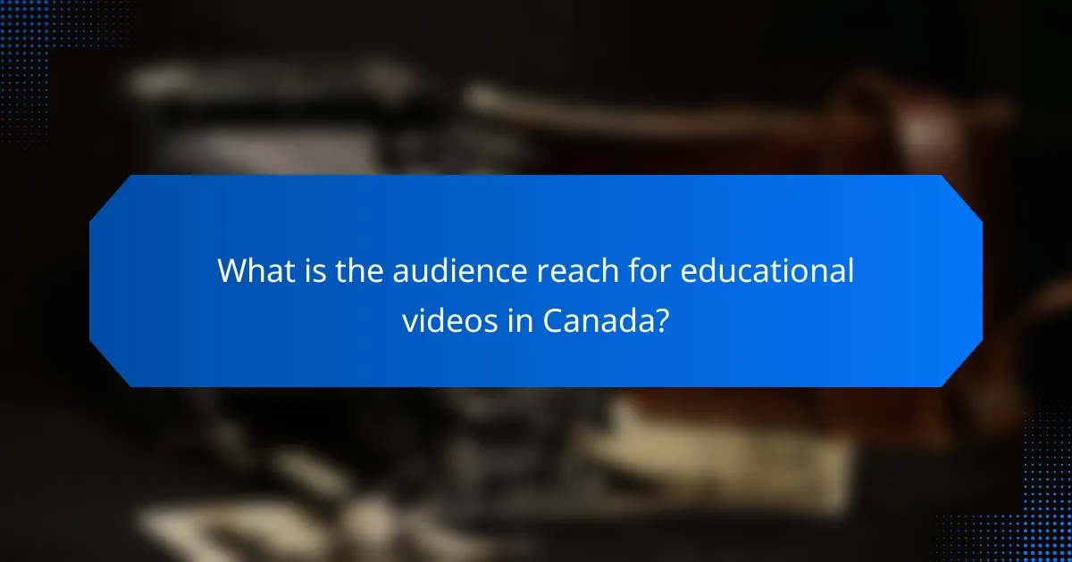 What is the audience reach for educational videos in Canada?