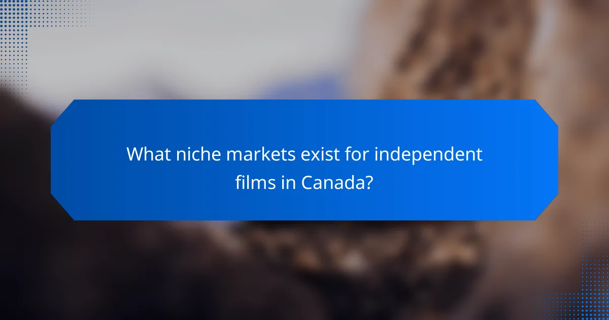 What niche markets exist for independent films in Canada?